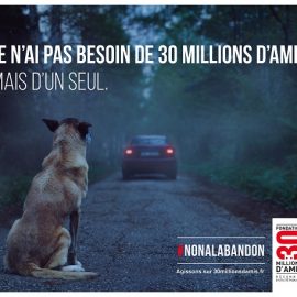 La nouvelle campagne choc de la Fondation 30 Millions d’Amis contre l’abandon